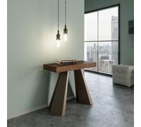 Consolle Allungabile Fino a 1.90 cm DIAMANTE SMALL Dimensioni 90x40xh77 cm estensibile fino a 190 cm 3 Allunghe da 52 cm, gambe ORSO Colore Abete Tinto legno scuro