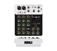 Consolle DJ, V4 Sound Mixing Console USB Record Computer 48V Phantom Power Delay Effect Mixer USB a 4 canali.