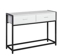 Consolle Fissa 120x34x81 cm in Truciolare e Acciaio Bianco e Nero