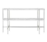 Consolle GUBI TS H72 2 Ripiani Acciaio Lucido/Marmo Bianco Carrara
