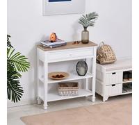 Consolle HOMCOM con 2 ripiani 1 cassetto rimovibile retrò 75,6x27,5x80,5 cm