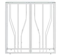 Consolle in Acciaio Inossidabile, Tavolo da Ingresso con Motivo Geometrico, Elegante Corridoio Contemporaneo per Soggiorno, Foyer e Decorazioni per la Casa (Argento e bianco)