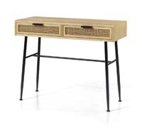 Consolle In Legno Con 2 Cassetti - Rattan