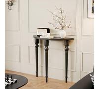 Consolle in Legno Massello a Mezza Luna,Consolle Stretta Moderna,Tavolo d’Ingresso con Bordi Arrotondati per Corridoio, Ingresso,Facile da Montare, Piccoli Spazi(Black,80*25*90cm/31.5*9.8*35.4in)