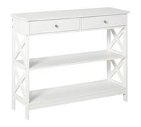 Consolle Ingresso 2 Cassetti 100x30,5x80 cm in MDF Bianco