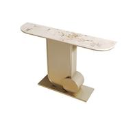 Consolle Ingresso Consolle con piano in finto marmo, tavolo da ingresso moderno con base in metallo for soggiorno, tavolino moderno for divano, consolle for TV Tavolo Consolle(Bianco,Grande)