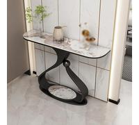 Consolle Ingresso Stretta con Piano in Pietra di Lusso, Perfetta per Ingresso, Dietro al Divano Corridoio Soggiorno o Atrio, Facile Montaggio(Black2,120 * 30 * 85cm)