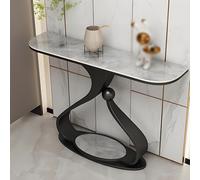 Consolle Ingresso Stretta con Piano in Pietra di Lusso, Perfetta per Ingresso, Dietro al Divano Corridoio Soggiorno o Atrio, Facile Montaggio(Black3,120 * 30 * 85cm)