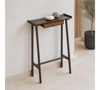 Consolle Ingresso Stretta, Tavolo In Bambù Con Cassetto, Tavolino Da Divano | Gambe A Forma Di Otto, Traversa Inferiore E Struttura Solida Per Atrio, Soggiorno E Camera Da Letto(Brown,60cm/23.6in)