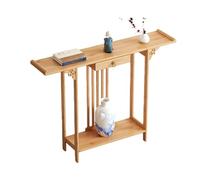 Consolle ingresso, Tavolo Consolle con ripostiglio, Rustico tavolo salvaspazio,Tavolino Vintage tavoli da ingresso anteriori tavoli da divano para Pasillo, Dormitorio, Salón(Natural,100x20x80cm)