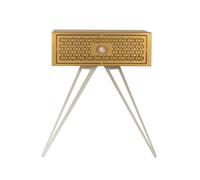 Consolle MAYFAIR piccolo gioiello colore Oro Dimensioni 70x35 x h80 cm trasparente/Bianco marmo