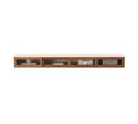 Consolle Media - Mensola per TV a parete ultra sottile con supporto per TV da parete moderno in legno, console multimediale per centro di intrattenimento, mobile TV con armadio portaoggetti e ante in