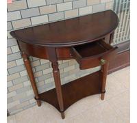 Consolle Mezza Luna, Tavolo Console Stretto con Cassetto e Ripiano, Mobile Ingresso in Legno per Corridoio, Soggiorno & Ingresso, Montaggio Facile(Dark Walnut,80*35*80cm/31.5*13.8*31.5in)