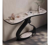 Consolle moderna con design scanalato, montaggio senza attrezzi e robusta base in metallo - Ideale per ingresso, corridoio o dietro il divano - 39,4 pollici , Bianco(Black+Yellow,120cm/47.2in)