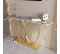 Consolle Moderna dalle Forme Geometriche con Piano Effetto Marmo - Elegante complemento d'arredo per Ingresso e Soggiorno, Perfetto per arredare Il corridoio.