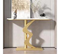 Consolle Moderna Geometrica, Mobiletto da Ingresso e Minimalista per La Casa, Con Struttura Geometrica in Metallo, per Ingresso Soggiorno Corridoio(Gold 1,150cm/59in)