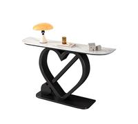 Consolle Moderna in Stile Industriale per Ingresso e Soggiorno - Struttura Geometrica in Metallo Dietro Il tavolino del Divano, Elegante Mobile da Ingresso (Nero, 47,5"x12")