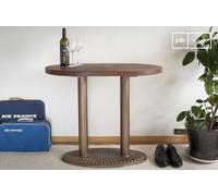Consolle ovale in legno marrone, stile scandinavo, 45x91x77 cm, eleganza art-déco