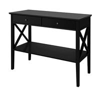 Consolle per divano, consolle, nero vintage, tavolo da ingresso a 2 ripiani, in legno, credenza stretta per soggiorno, ingresso e camera da letto, 35 x 100 x 80 cm