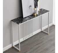 Consolle per divano, consolle stretta, tavolo consolle moderno, tavolo consolle per ingresso, tavolo moderno per ingresso, corridoio, con base geometrica in metallo, per cucina, ingresso, soggiorno D