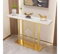 Consolle per divano, consolle stretta, tavolo consolle per ingresso, cornice moderna linea rettangolare, con accento stretto, tavolino moderno con decorazione dorata per soggiorno/corridoio