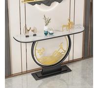 Consolle per divano, consolle stretta, tavolo moderno da ingresso, tavolo d'accento dal design geometrico con base in metallo, tavolo consolle per corridoio, divano moderno per ingresso corridoio Liv
