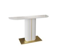 Consolle per divano, tavolo moderno da ingresso, tavolo stretto con base geometrica in metallo, tavolo consolle per corridoio, divano tavolo per soggiorno, ingresso, ingresso, moderno minimalista