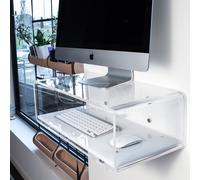 Consolle per iMac 24 e 27 scrittoio sospeso in plexiglass trasparente