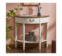 Consolle per ingresso Consolle a mezza luna con cassetti portaoggetti e ripiano inferiore, tavolino da divano for soggiorno, tavolo ingresso moderno, corridoio, piccolo in legno contenitore(Bianco)