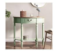 Consolle per ingresso Consolle a mezza luna con cassetti portaoggetti e ripiano inferiore, tavolino da divano for soggiorno, tavolo ingresso moderno, corridoio, piccolo in legno contenitore(Green)