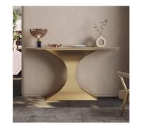 Consolle Per L'ingresso Con Spazio Contenitore, Tavolini Stretti E Lunghi Per Divano, Ripiani In Pannelli Effetto Roccia E Base In Acciaio Inossidabile, Per Soggiorno, Corridoio(Gold,90x35x85cm)