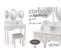 CONSOLLE PRINCIPESSA SPECCHIO SGABELLO TAVOLO TRUCCO Toletta Make Up 9140146CM