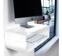 Consolle salvaspazio iMac 24 e 27 scrittoio sospeso in plexi bianco