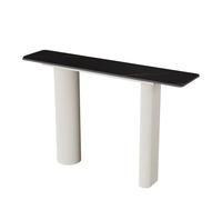 Consolle Stretta con Top in Pietra Sinterizzata e Cornice di Ferriera Metallica, Tavolo d'Ingresso Moderno con Superficie di Pulizia Facile per Corridoio, Soggiorno e Ingresso(C,WHITE_120CM/47.2")