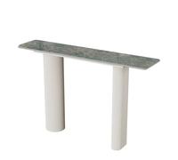 Consolle Stretta con Top in Pietra Sinterizzata e Cornice di Ferriera Metallica, Tavolo d'Ingresso Moderno con Superficie di Pulizia Facile per Corridoio, Soggiorno e Ingresso(E,WHITE_100CM/39.4")