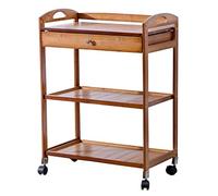 Consolle Tavoli Nidificanti Tavolino mobile a tre livelli Tavolino da caffè Tavolino multifunzione Scaffale portaoggetti per soggiorno Balcone Esterno in legno con puleggia e cassetto (marrone) Tavoli