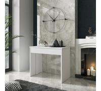 Consolle Tavolo Allungabile Estensibile Moderno Da 50 A 302 cm Con 6 Allunghe Ideale Per 14 posti Guide In Metallo Design Salvaspazio Soggiorno Salotto Cucina Ingresso Bianco