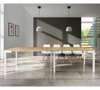 CONSOLLE TAVOLO ALLUNGABILE PIANO IN ROVERE STRUTTURA IN METALLO MODERNO STUDIO