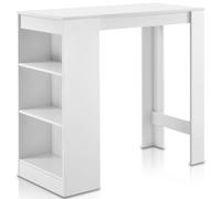 Consolle Tavolo Alto da Bar 3 Ripiani Tavolino da Pranzo Bianco Penisola Cucina