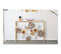 Consolle Tavolo in metallo Nero e Vetro Specchio GLAM FLORIS, Dimensioni 113x40x80 cm - Peso 12 kg Vetro temperato a specchio multicolor multicolor