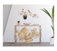 Consolle Tavolo in metallo Nero e Vetro Specchio GLAM UNIVES, Dimensioni 114x40,5x80 cm - Peso 12 kg Vetro temperato a specchio telaio oro oro