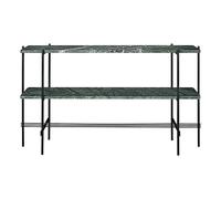 Consolle TS 120x72 Con 2 Ripiani Marmo Nero/ Verde Guatemala