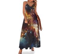 Constellation Galaxy, abito estivo da donna, senza maniche, con spalline sottili, Stile:, L