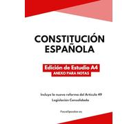 Constitución Española: Edición de Estudio A4 con Fichas de Trabajo