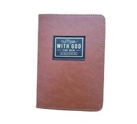 Constprog Devozionale di 365 giorni per uomini cristiani: libro di studio di preghiera e scrittura, un minuto con Dio per gli uomini, copertina rigida in pelle marrone, guida allo studio compatta