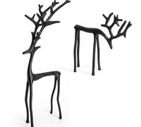 Constprog Statue di renne nere, statuette natalizie moderne, eleganti decorazioni per interni per le vacanze, centrotavola, idee per camino, soggiorno, camera da letto, ufficio (piccolo e grande)