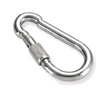 Constrabo | 2x moschettoni con chiusura a vite misura 100 x 10 mm | Qualità DIN 5299 C | Moschettoni in acciaio zincato con capacità di carico fino a 350 kg | Moschettone a vite, moschettoni pompiere