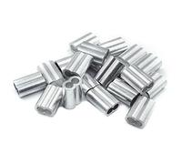 Constrabo® | 50x ghiere in alluminio manicotti di aggraffatura 3.0mm & 3.5mm | Maniche per corda in acciaio | Cavo crimps, doppi maniche, doppi morsetti in alluminio, connettori cavi metallici