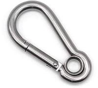 Constrabo | 5x moschettoni con occhio chiuso 60 x 6mm | Qualità DIN5299 C | Moschettoni in acciaio zincato con capacità di carico fino a 120kg | Moschettone con occhiello, moschettone pompiere