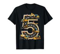 Construction 5th Birthday Boy Excavator Dump Truck Maglietta